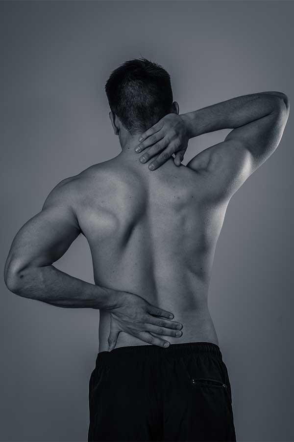 Man with sore back